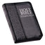 KJV Holy Bible, Mini Pocket Bible - Zippered Black Faux Leather Bible w/Ribbon Marker, King James Version