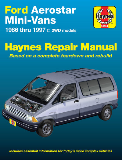 Ford Aerostar Mini-vans (86-97) Haynes Repair Manual (Does not include information specific to AWD models. Includes thorough vehicle coverage apart ... exclusion noted) (Haynes Repair Manuals)