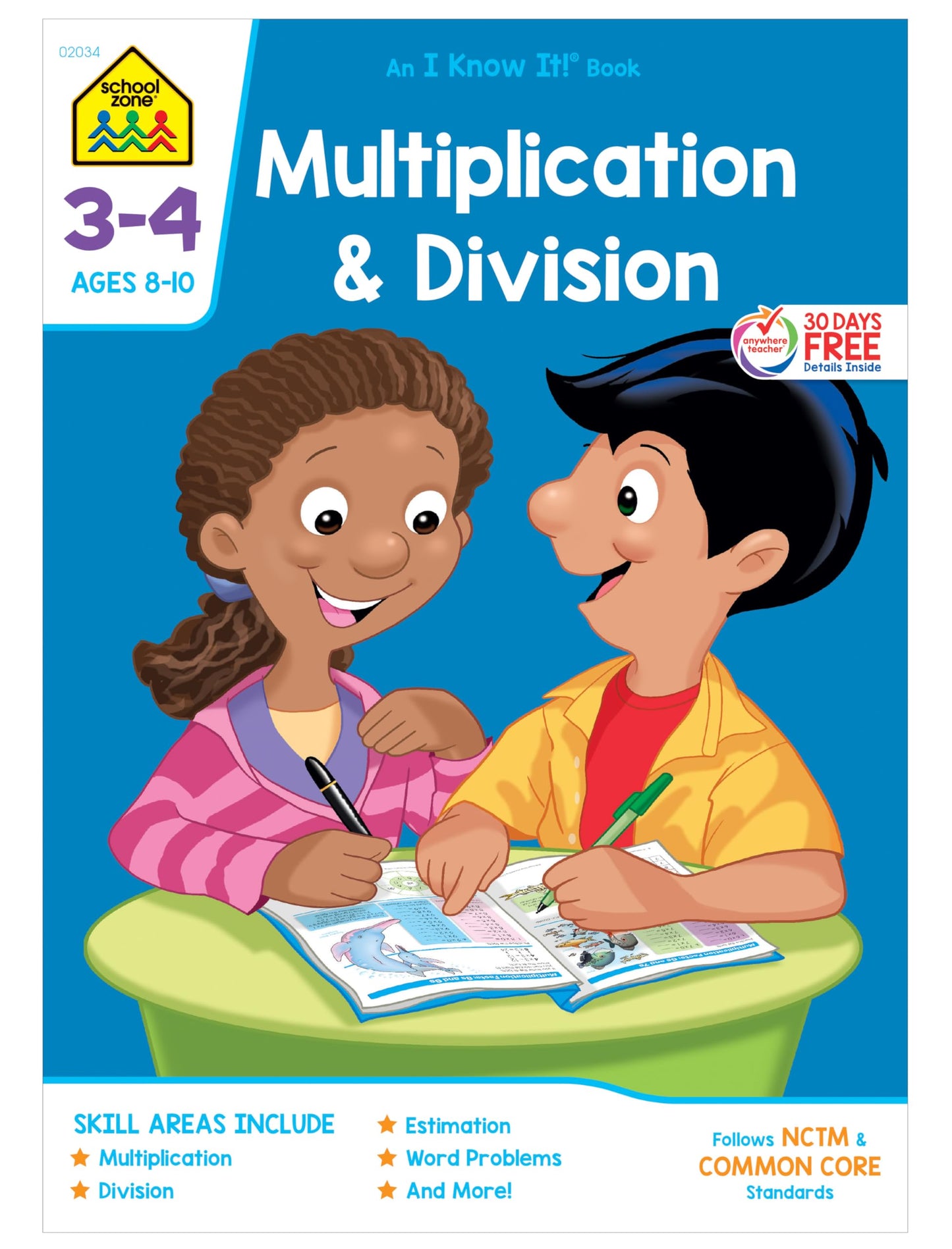 School Zone Multiplication & Division Workbook 32 Pages