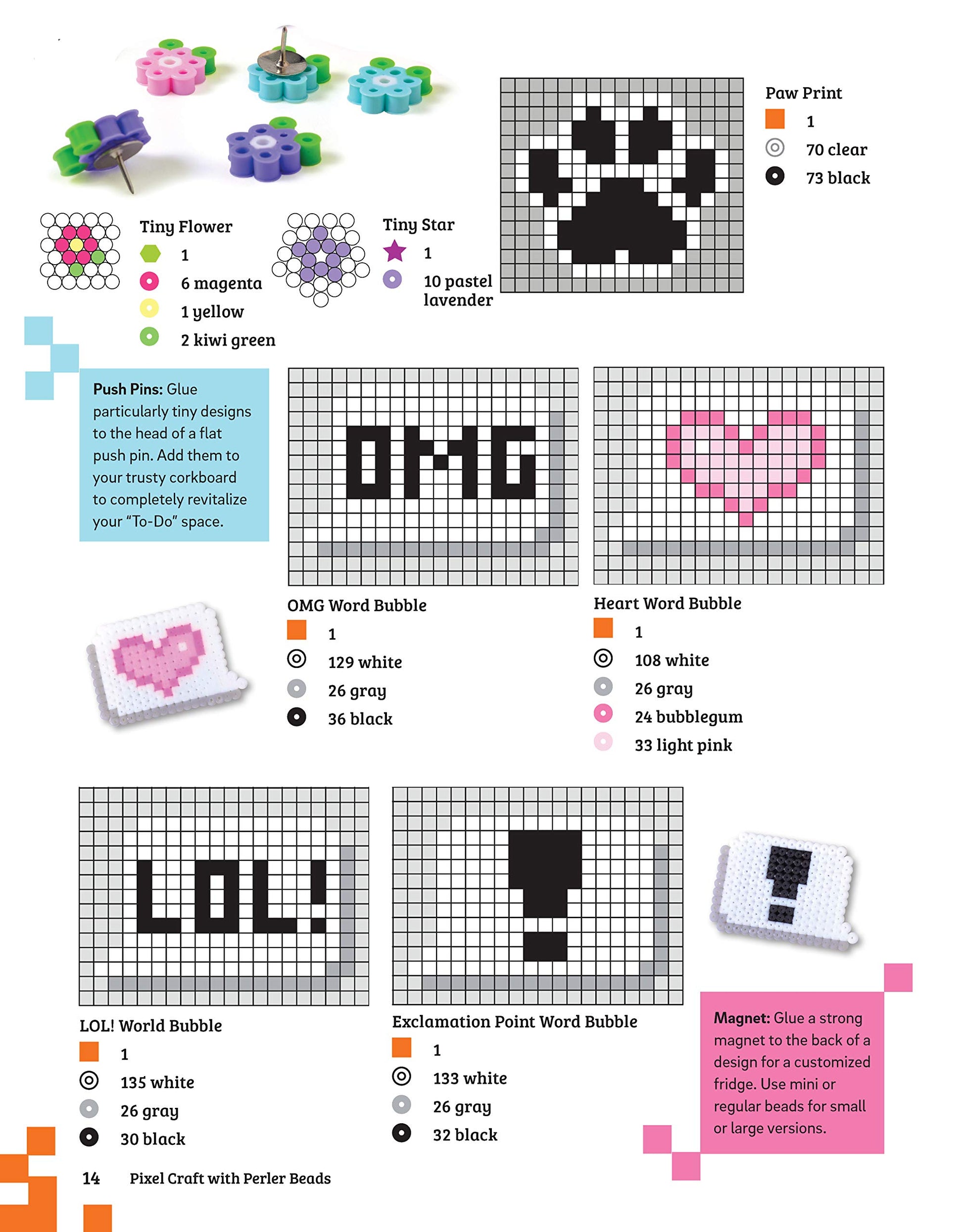 Pixel Craft with Perler Beads: More Than 50 Patterns: Patterns for Hama, Perler, Pyssla, Nabbi, and Melty Beads (Design Originals) Retro 8-Bit Wearables, Jewelry, & Home Decor, Step-by-Step