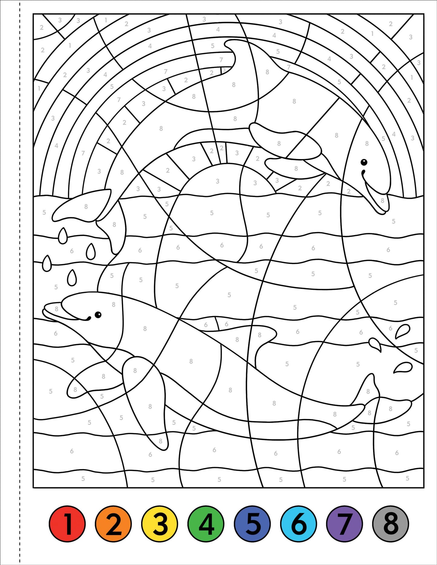Color-By-Number! Under The Sea (50 Unique, One -Sided Designs)