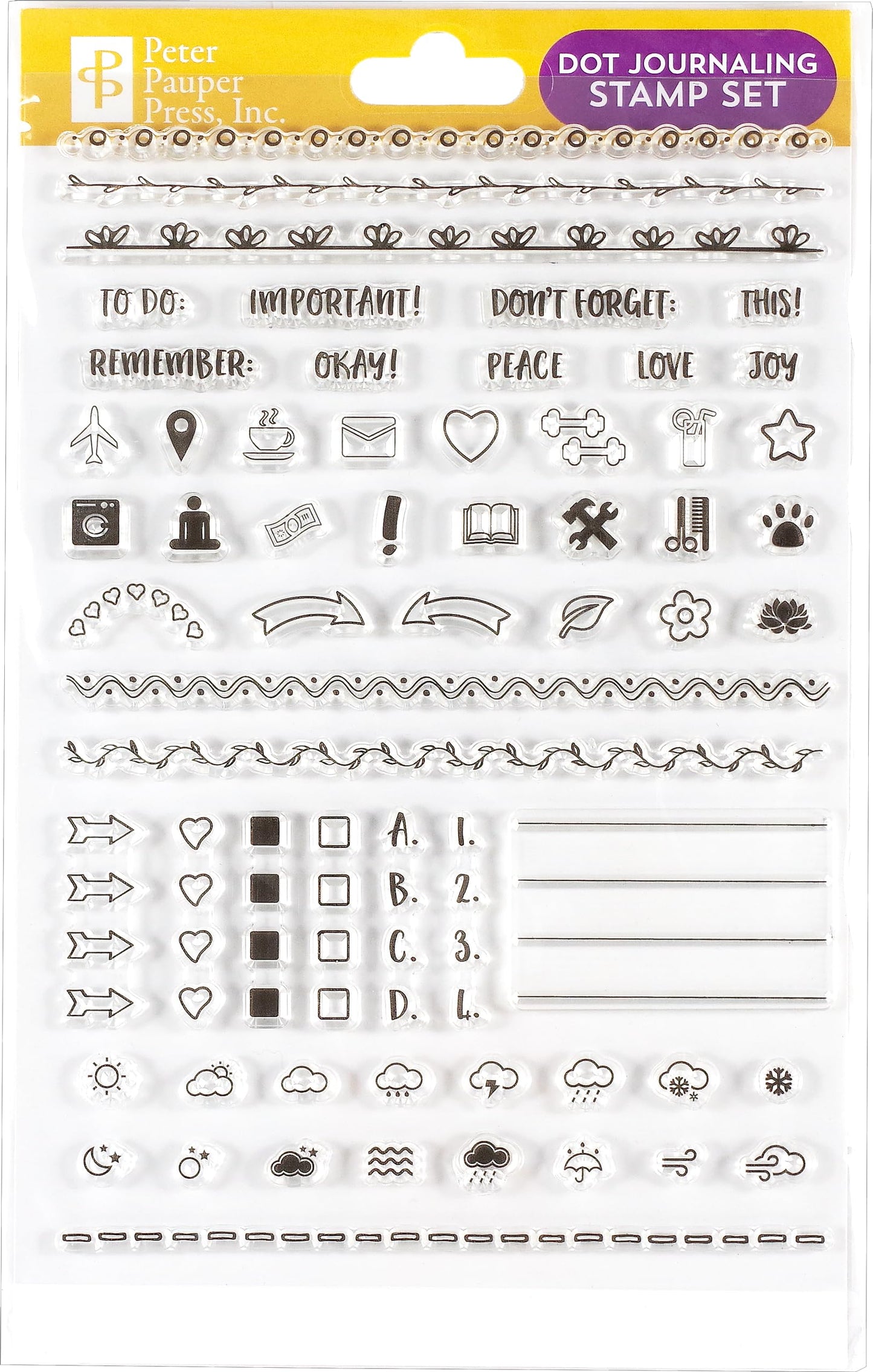 Dot Journaling Clear Stamp Set (60 Individual Stamps)