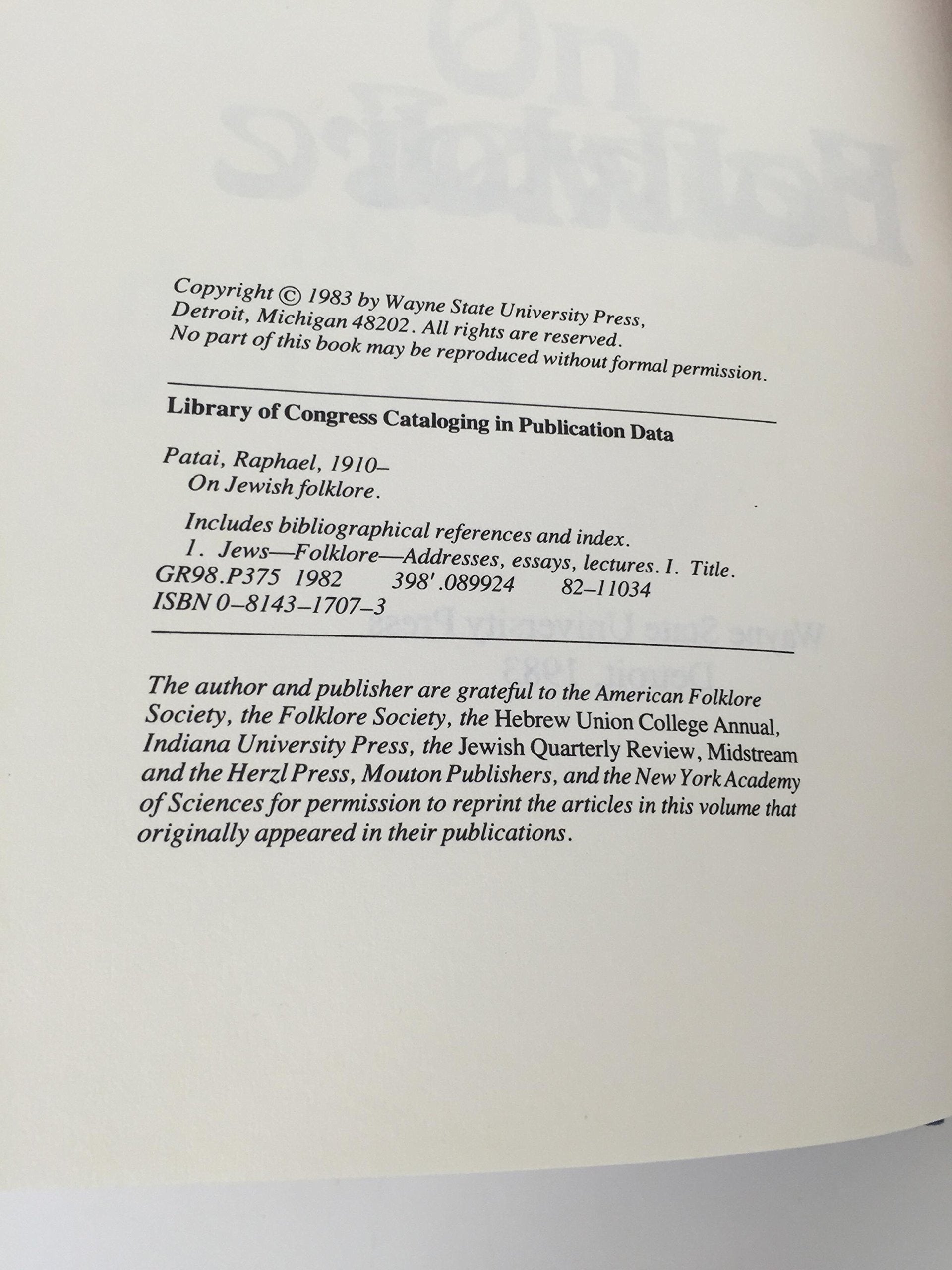 On Jewish Folklore (Title Not in Series)
