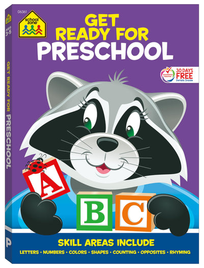 School Zone Get Ready for Preschool Workbook: 256 Pages, Preschool & Pre-K Learning Activities, Early Reading, Math, Letters & Numbers, Ages 3-5
