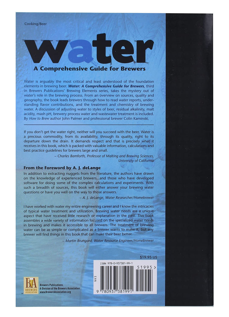 Water: A Comprehensive Guide for Brewers (Brewing Elements) — back cover