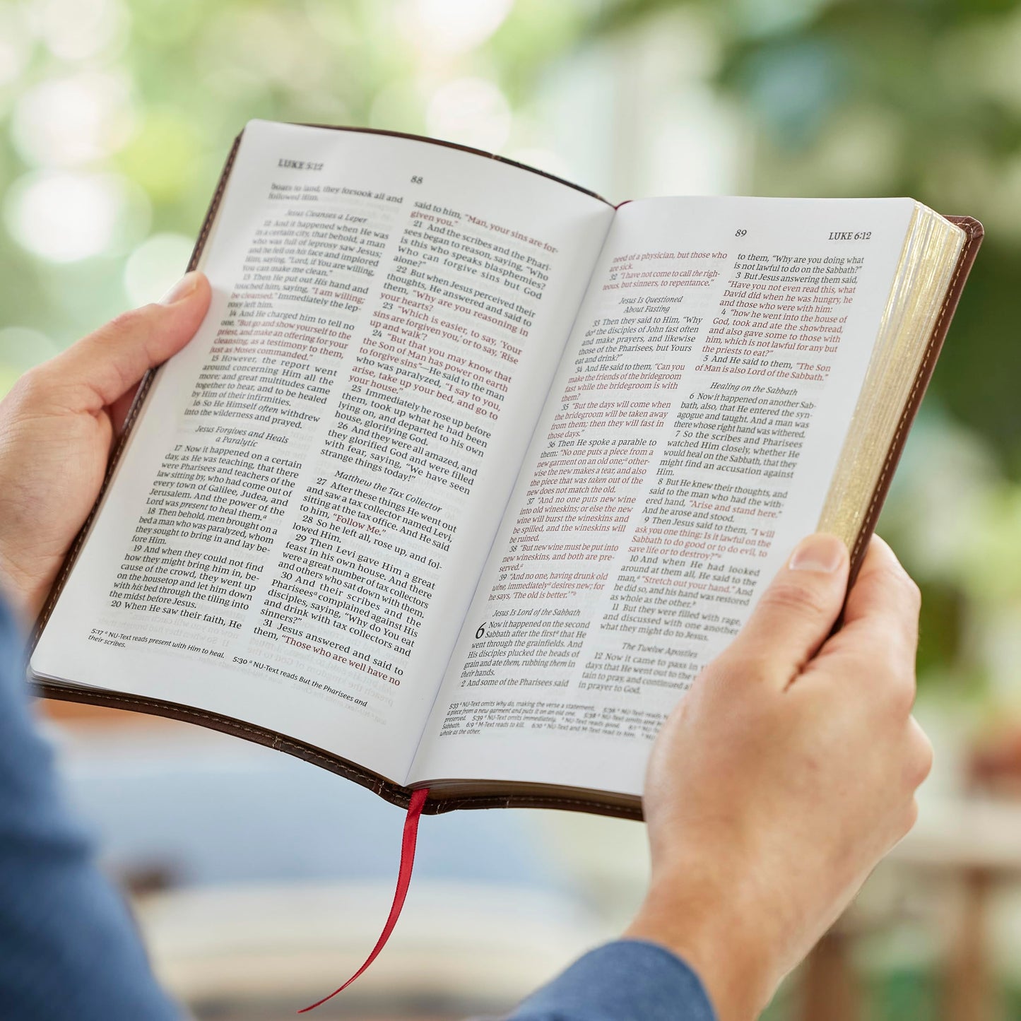 NKJV, Personal Size New Testament, Tan Leathersoft, Red Letter, Comfort Print