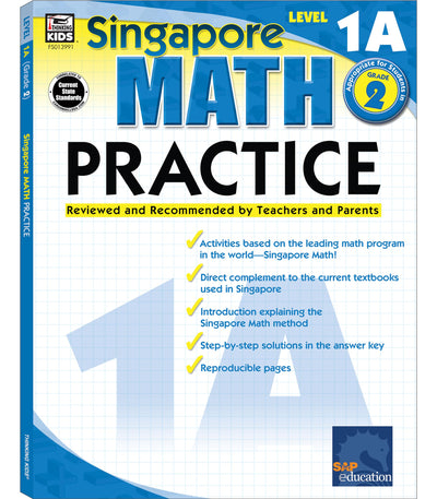 Singapore Math Practice Workbook-Level 1A, Grade 2 Math Book