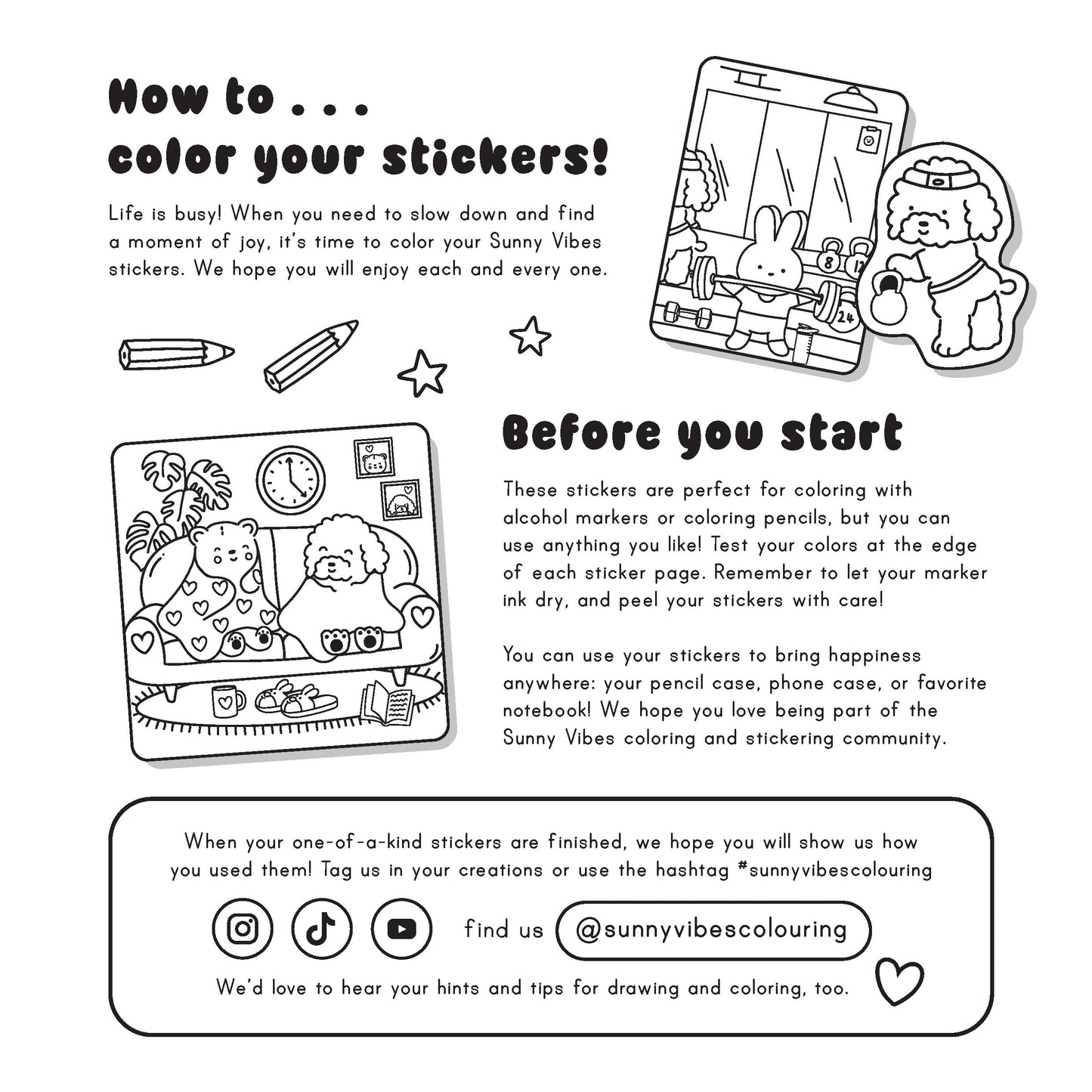 Stick with Me: Coloring Book with Stickers (Cozy Coloring)