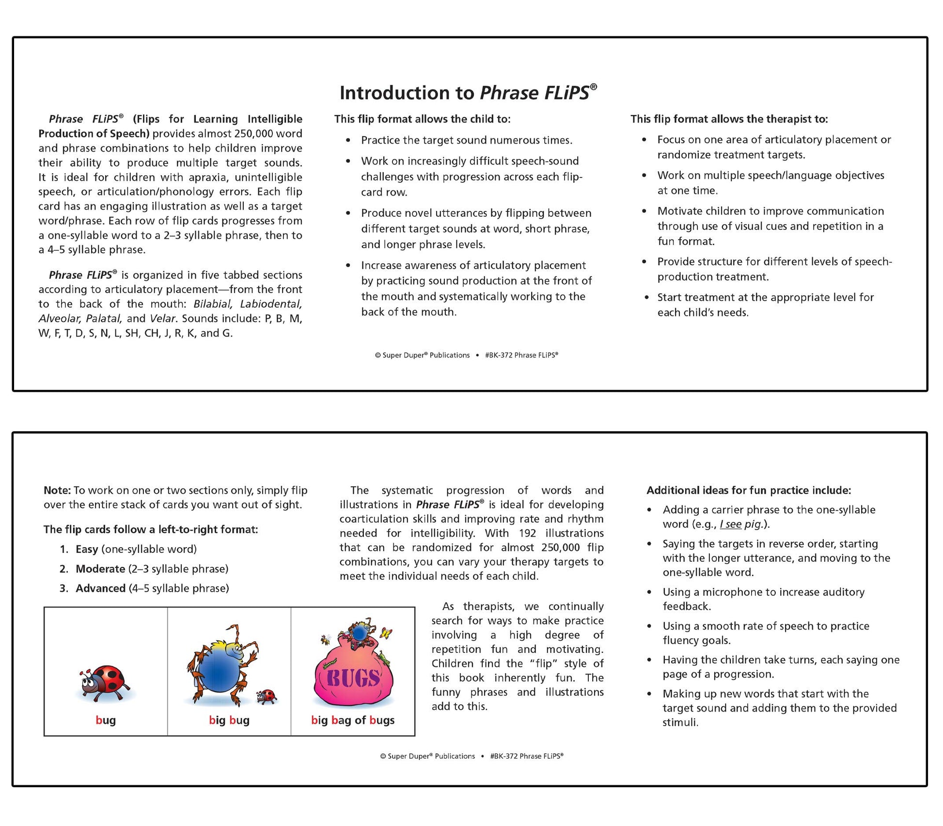 Super Duper Publications  Phrase FLiPS for Learning Intelligible Production of Speech  Educational Resource for Children
