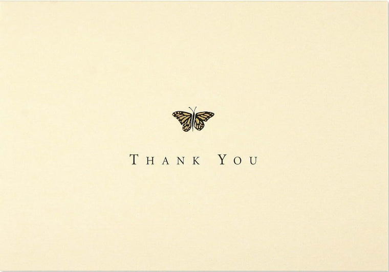 Gold Butterfly Thank You Notes (Stationery, Note Cards) (Note Card Series)