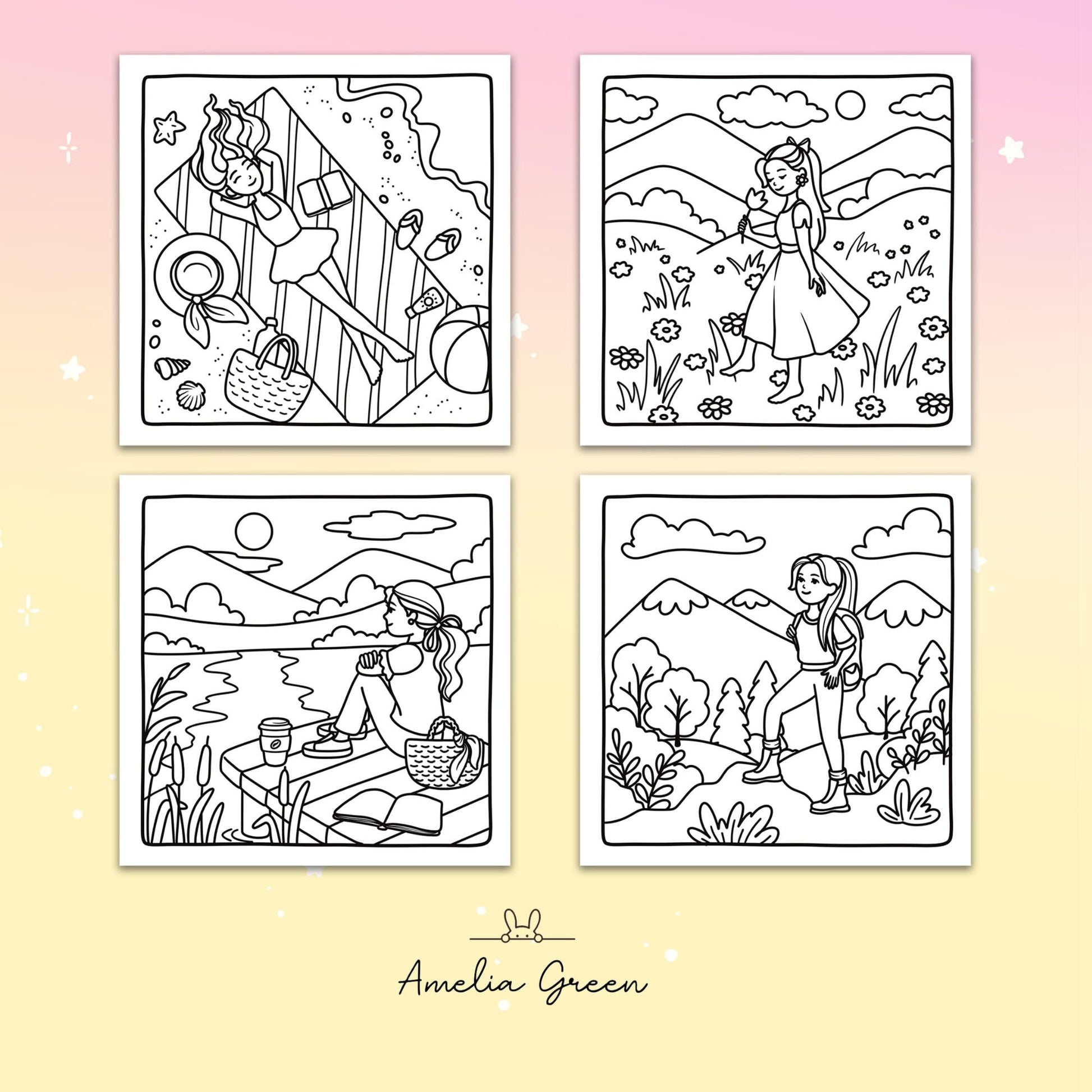 Living My Best Life: Coloring Book for Adults and Teens Featuring Cute & Girly Scenes for Relaxation (The Cozy Girl Series)