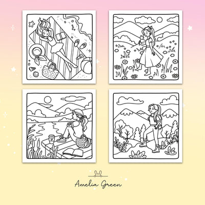 Living My Best Life: Coloring Book for Adults and Teens Featuring Cute & Girly Scenes for Relaxation (The Cozy Girl Series)