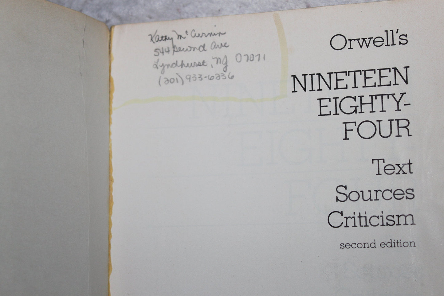 Orwell's Nineteen Eighty-Four: Text, Sources, Criticism (Har