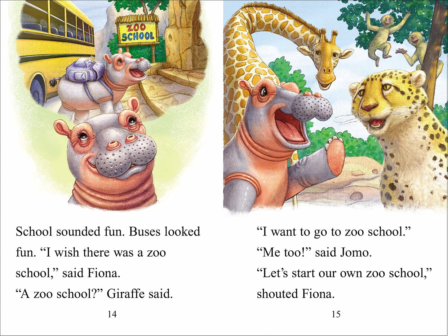 Fiona Goes to School: Level 1 (I Can Read! / A Fiona the Hippo Book)