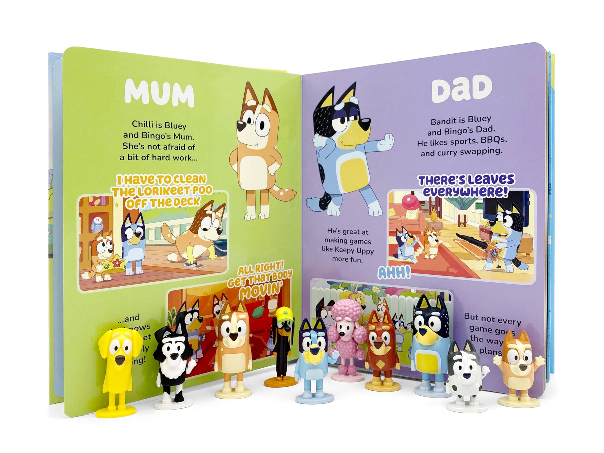 Bluey My Busy Books - Storybook, 10 figurines, playmat
