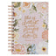 Christian Art Gifts Inspirational Journal, Strength & Dignity Wide Ruled Notebook, Prov. 31:25 Bible Verse, Pink Floral, 192 Lined Pages w/scripture, (8.4? x 6.4? x 1?)