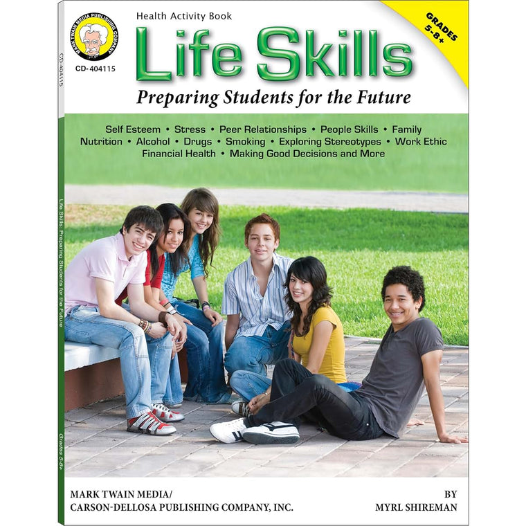 Mark Twain Life Skills Mental Health Workbook for Kids, Grades 5-8 Anxiety, Stress, Financial Literacy, Social Emotional Learning, and More, Classroom or Homeschool Curriculum