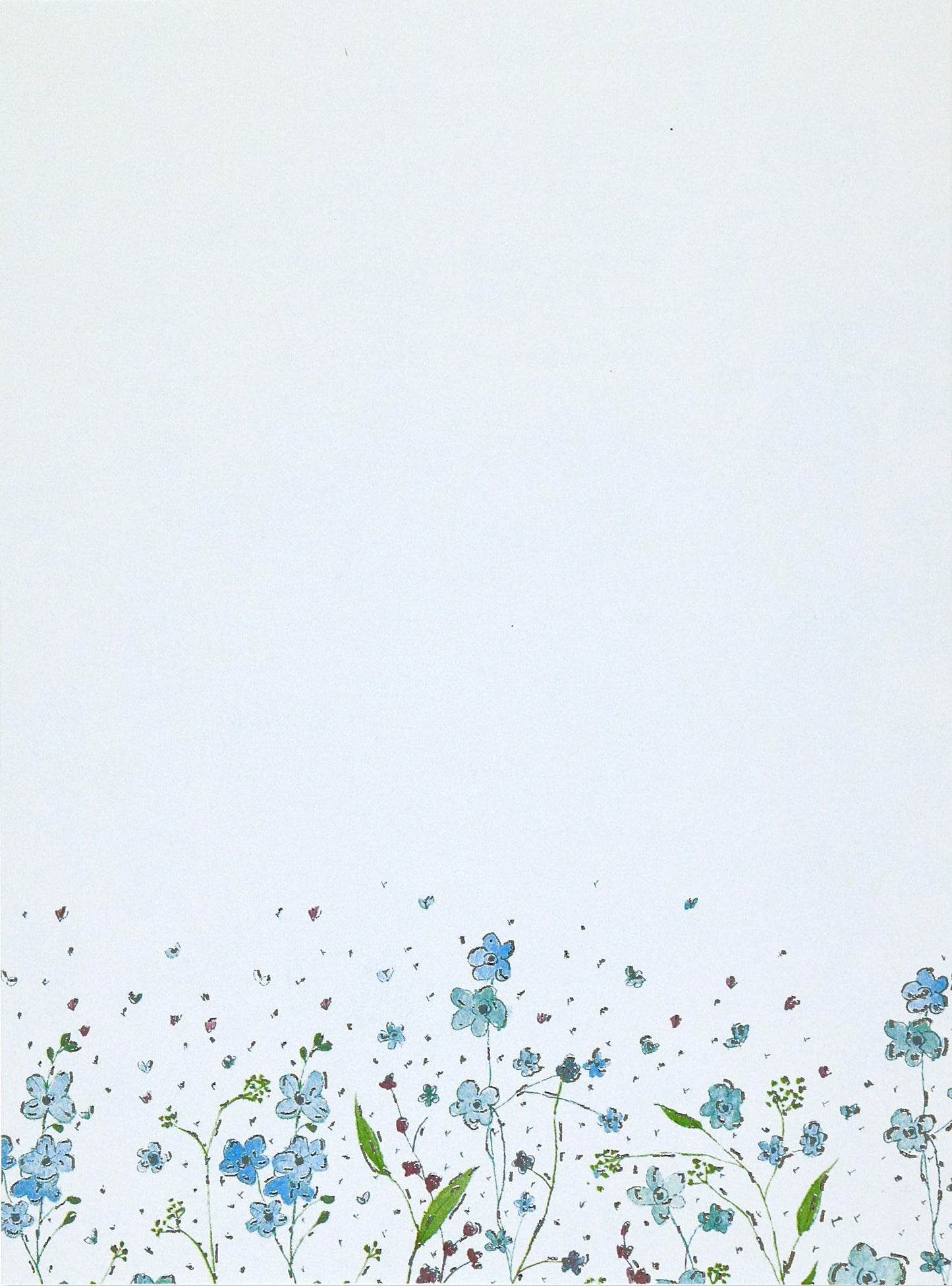 Blue Flowers (Letter-Perfect Stationery)