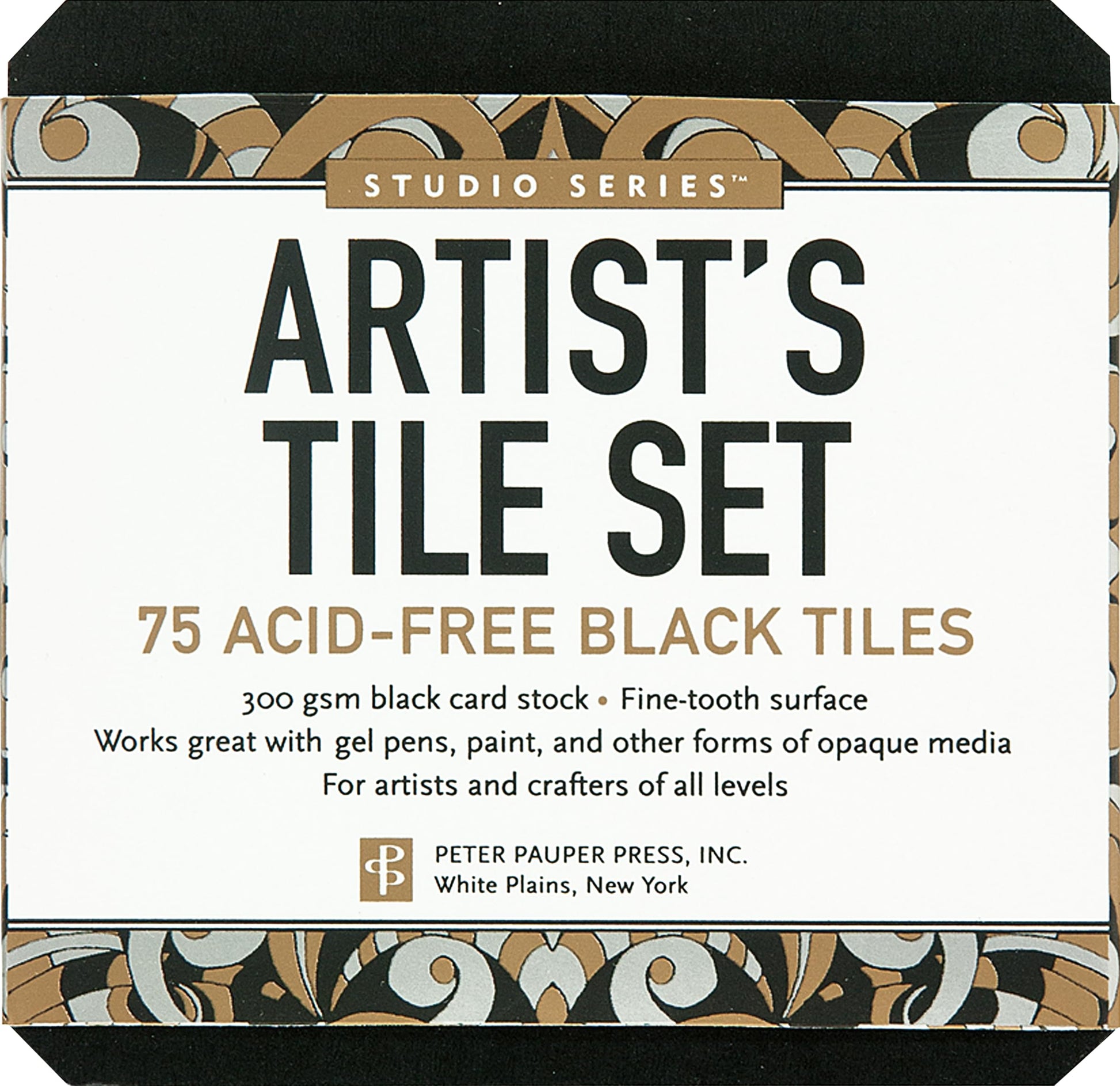 Studio Series Artist's Tiles Black: 75 Acid-Free Black Tiles