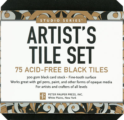 Studio Series Artist's Tiles Black: 75 Acid-Free Black Tiles