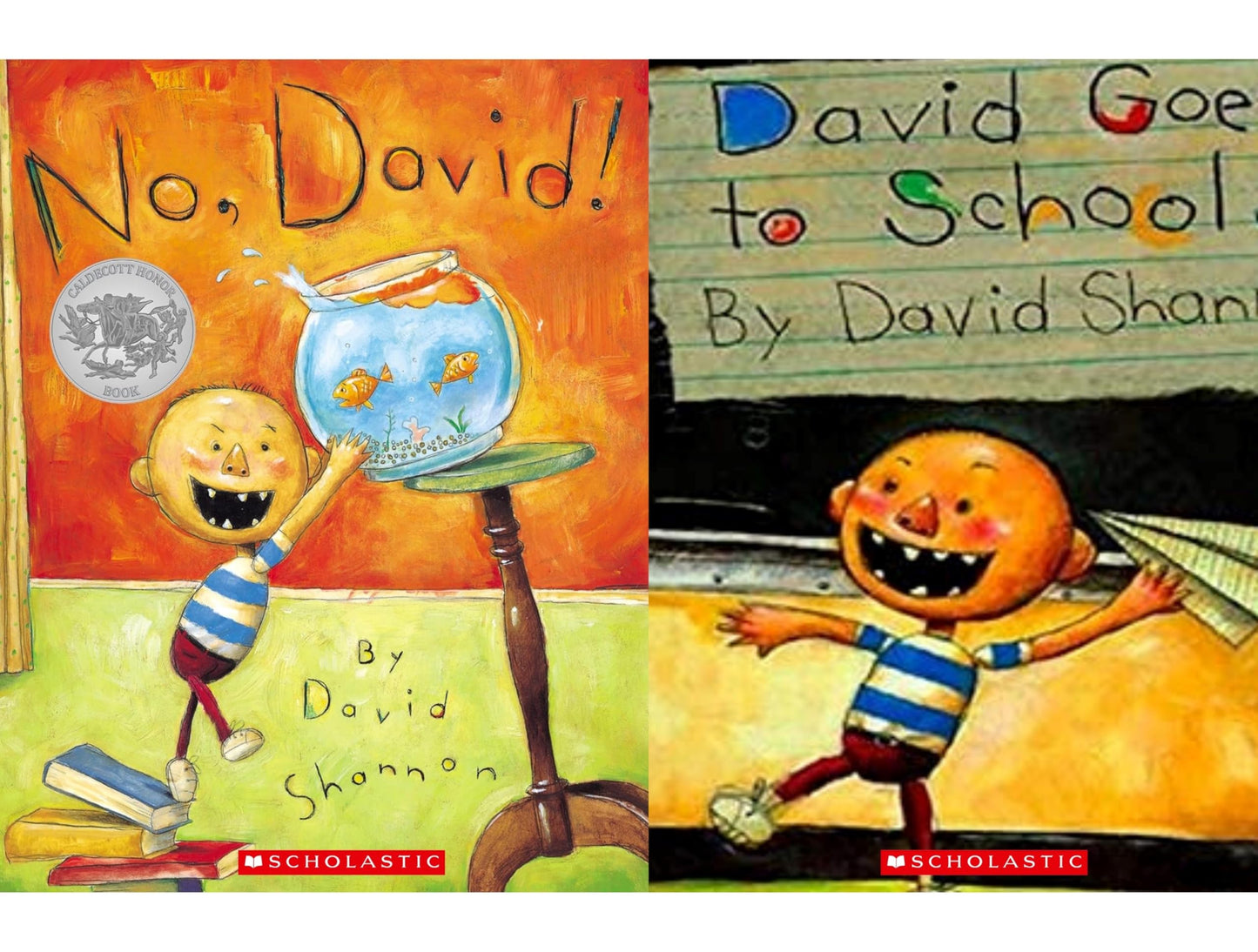No, David! 6 Book Collection Set (David Gets in Trouble, David Goes to School, No, David!, Grow Up David! , That's Not Funny, David!, It's Christmas, David!) By David Shannon