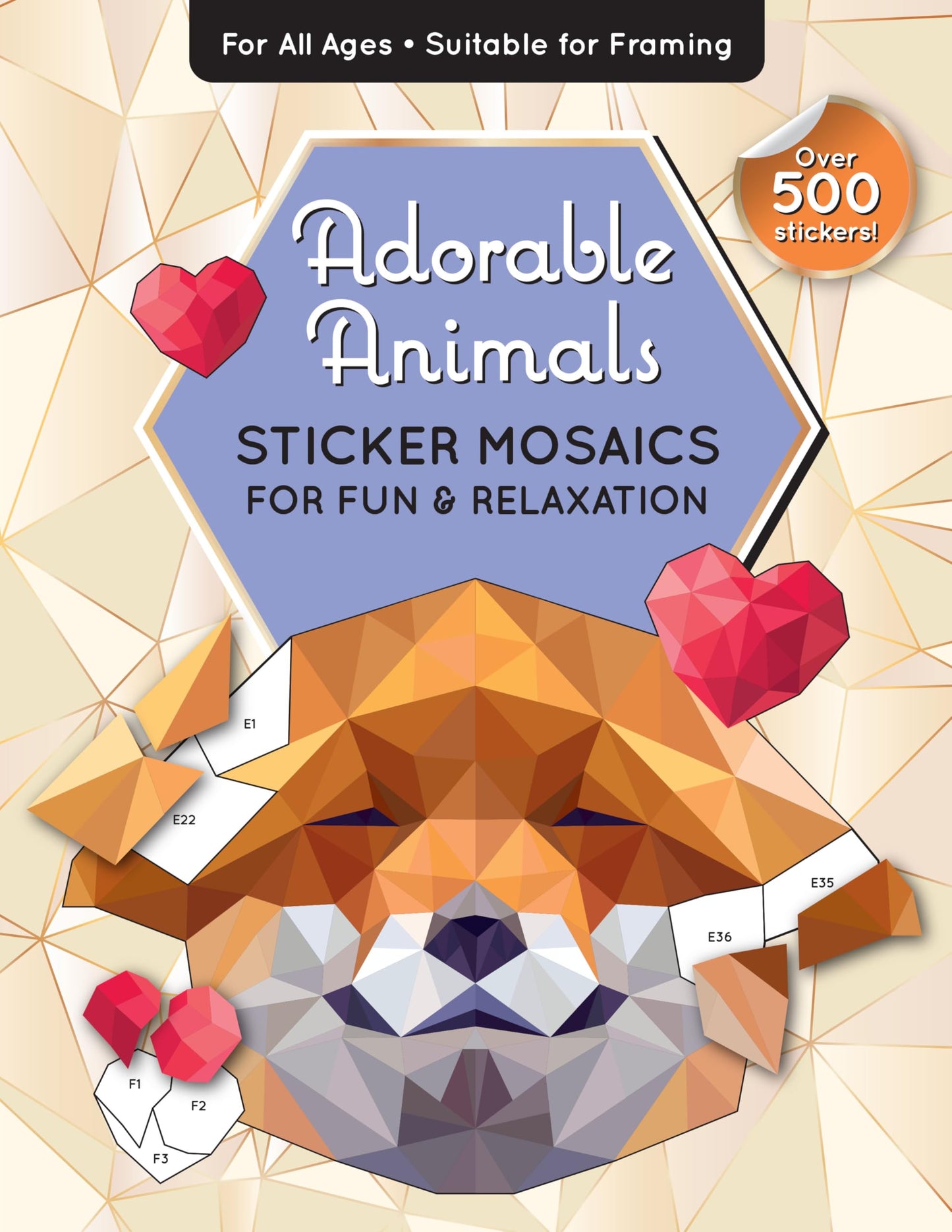 Sticker By Number Adorable Animals Book for All Ages, Sticker Mosaics for Fun and Relaxation, Sticker Books for Adults with Tear-Out Pages