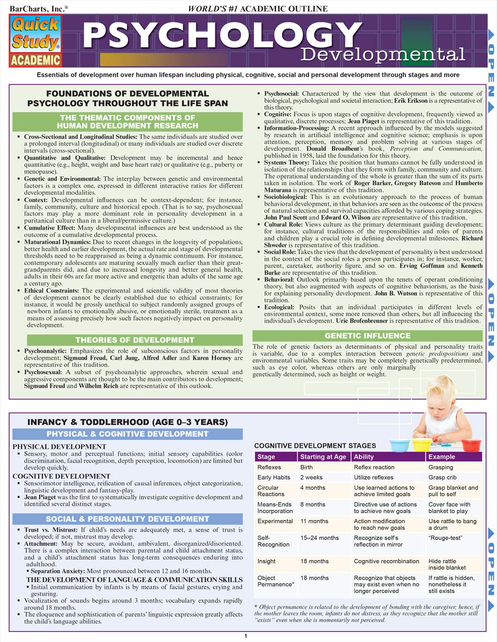 Psychology: Developmental (Life Span): QuickStudy Laminated Reference Guide (Quick Study Academic)