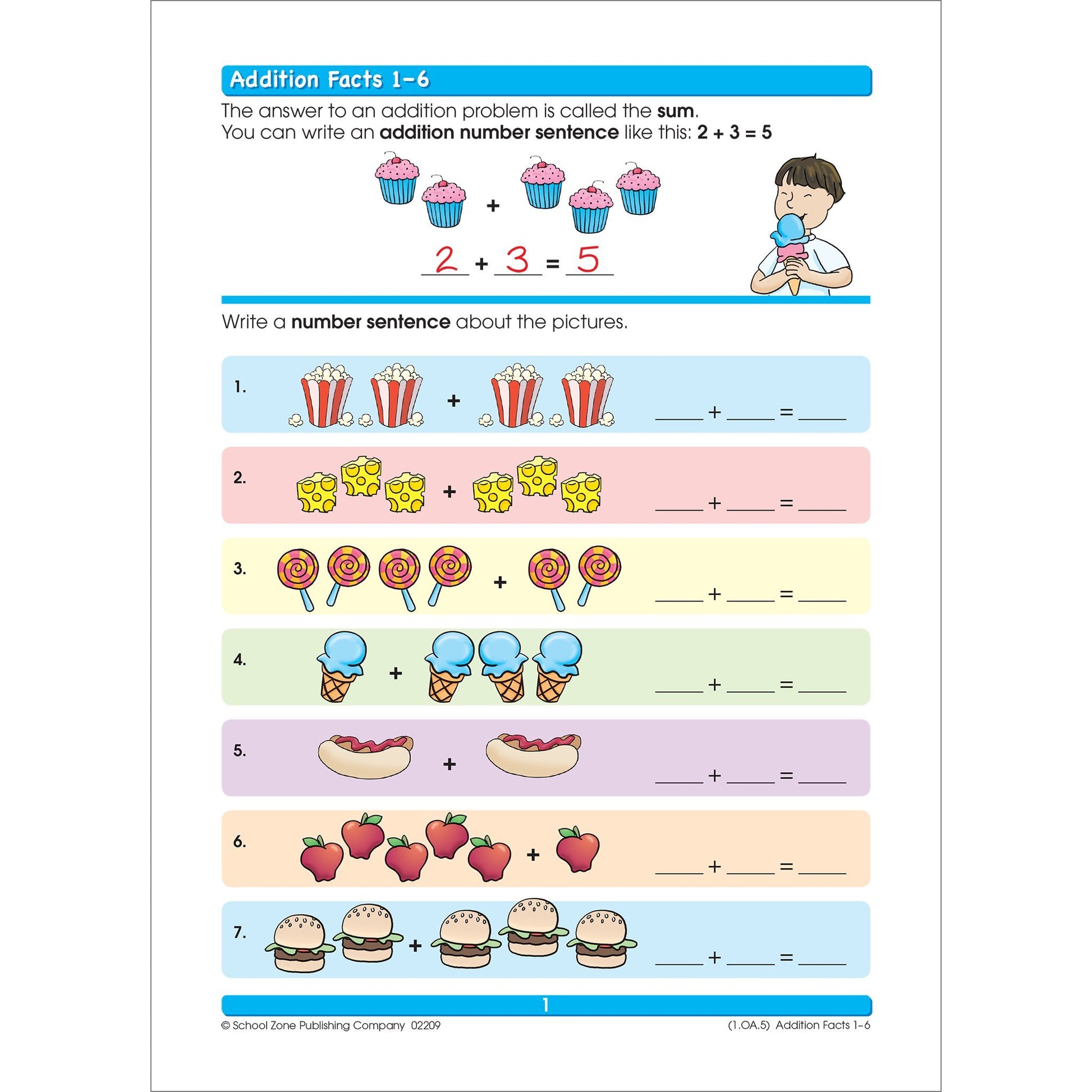 School Zone Addition & Subtraction Workbook: 64 Pages, 1st Grade, 2nd Grade, Elementary Math, Sums, Differences, Place Value, Regrouping, Fact Tables, Ages 6-8 (I Know It! Book Series)