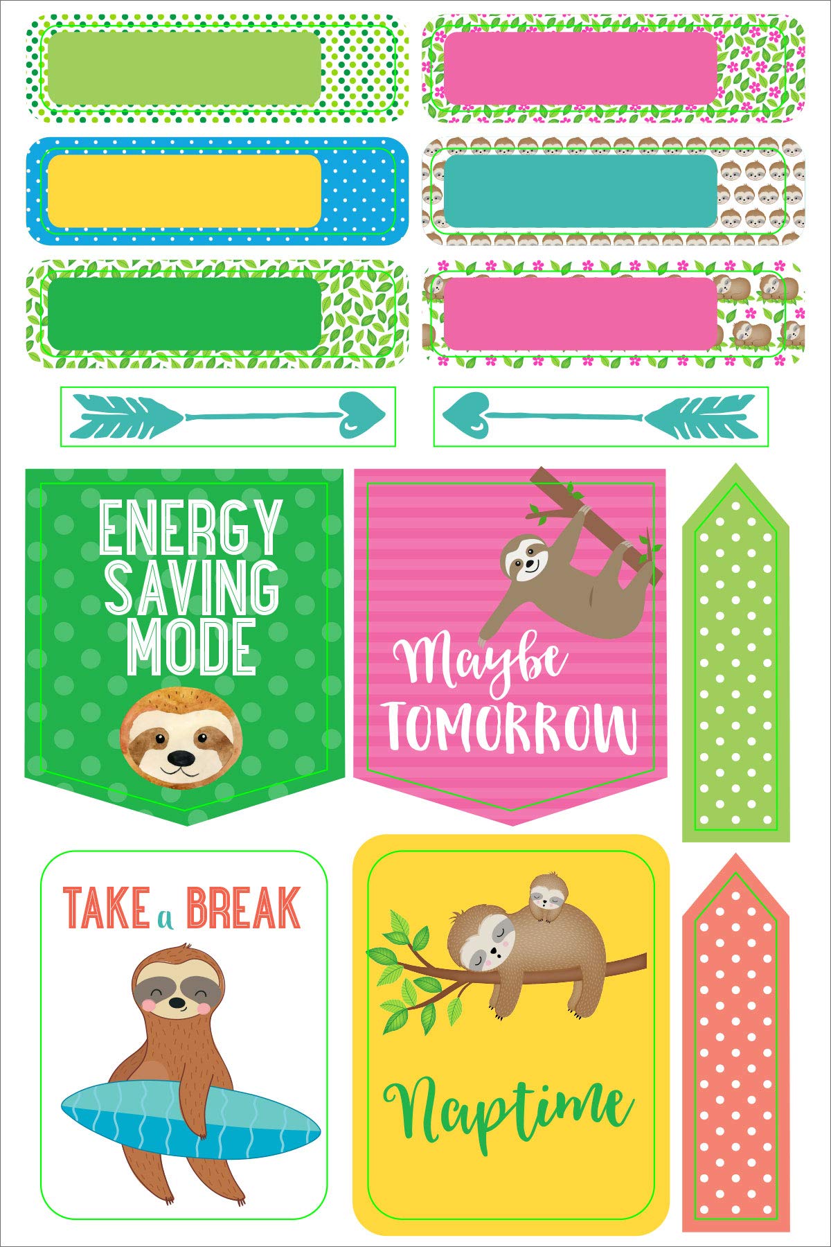 Essentials Sloth Planner Stickers (over 160 stickers!)