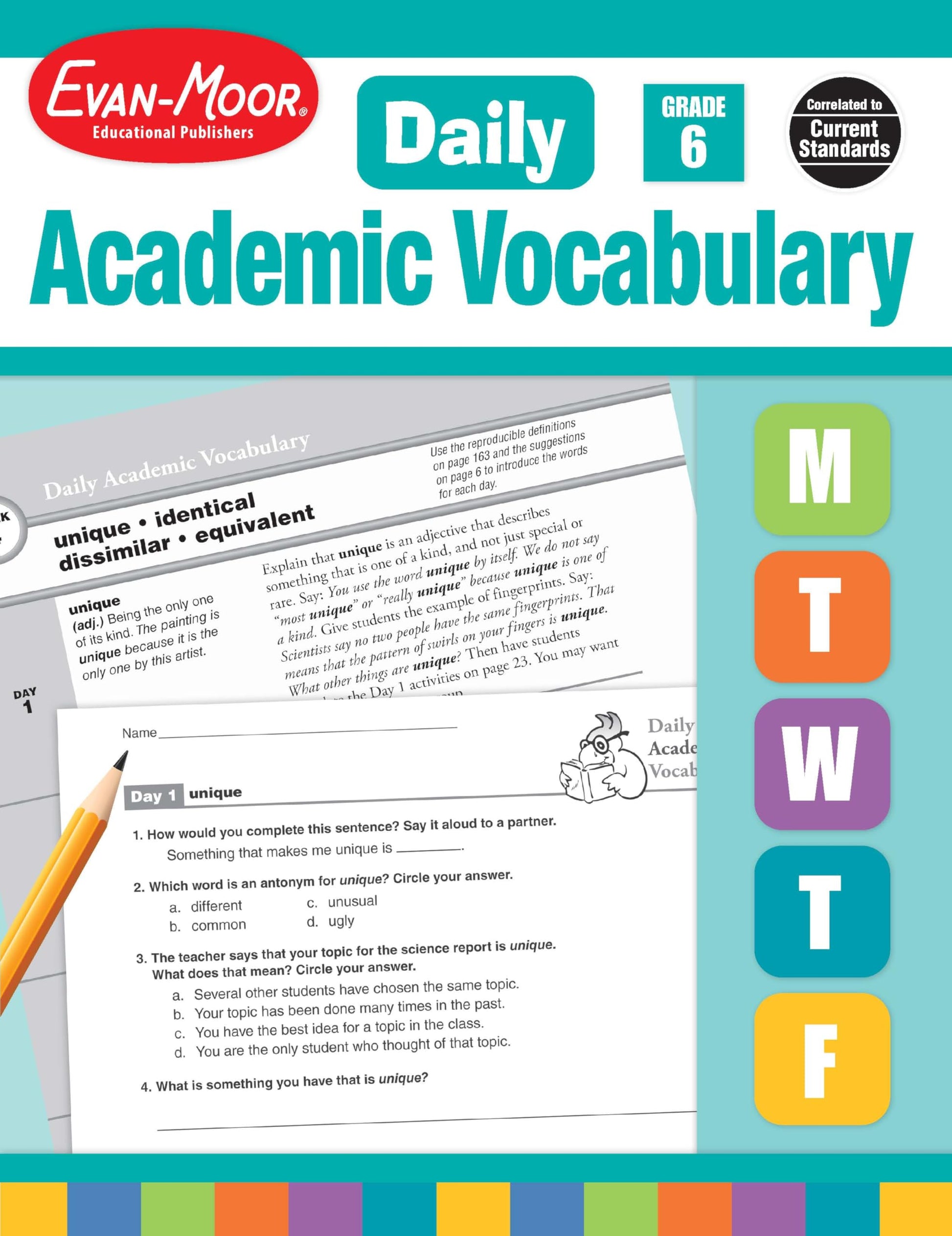 Evan-Moor Daily Academic Vocabulary, Grade 6, Teachers Edition