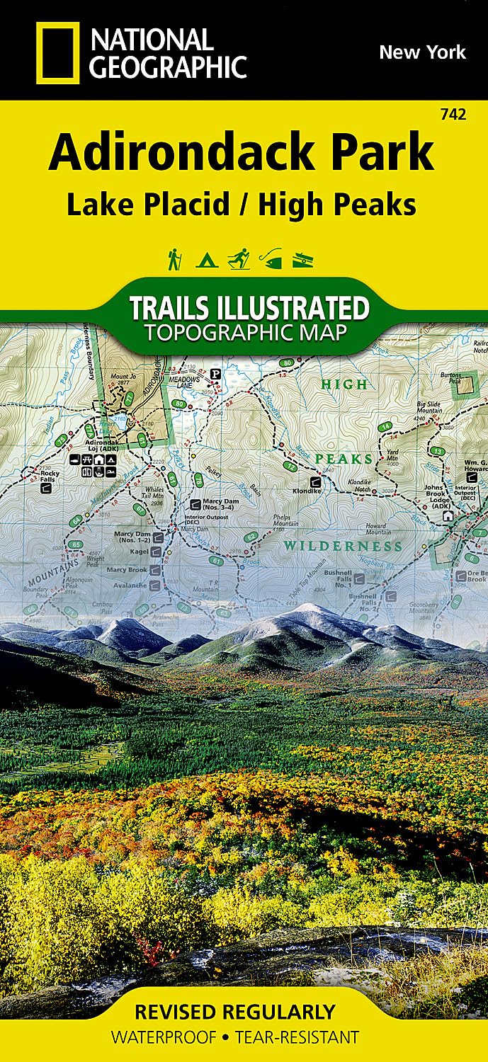 Lake Placid, High Peaks: Adirondack Park Map (National Geographic Trails Illustrated Map, 742)