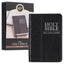 KJV Holy Bible, Mini Pocket Bible - Zippered Black Faux Leather