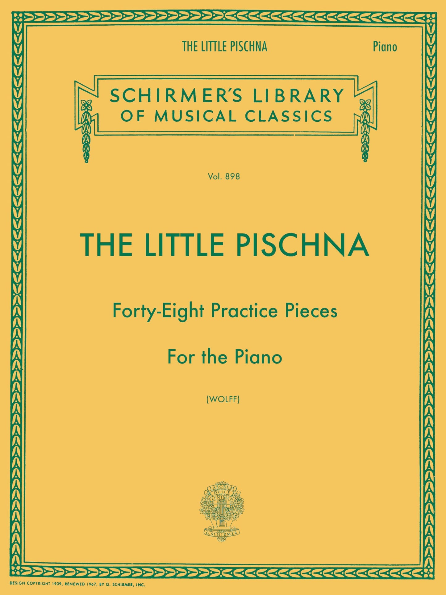Little Pischna (48 Practice Pieces): Schirmer Library of Classics Volume 898 Piano Solo
