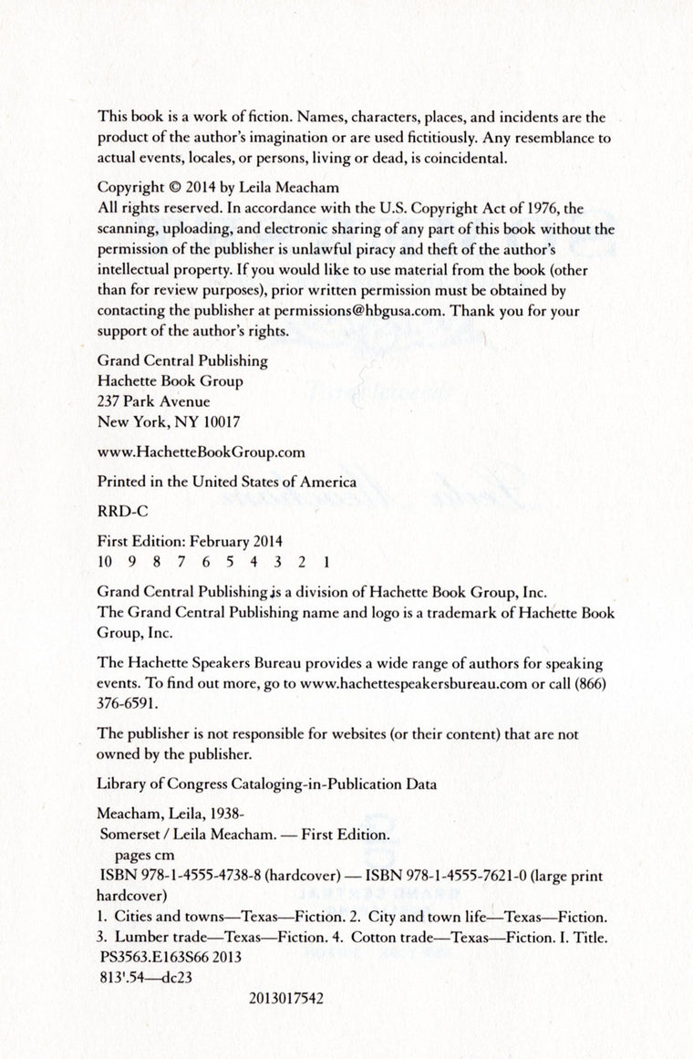 Somerset — back cover