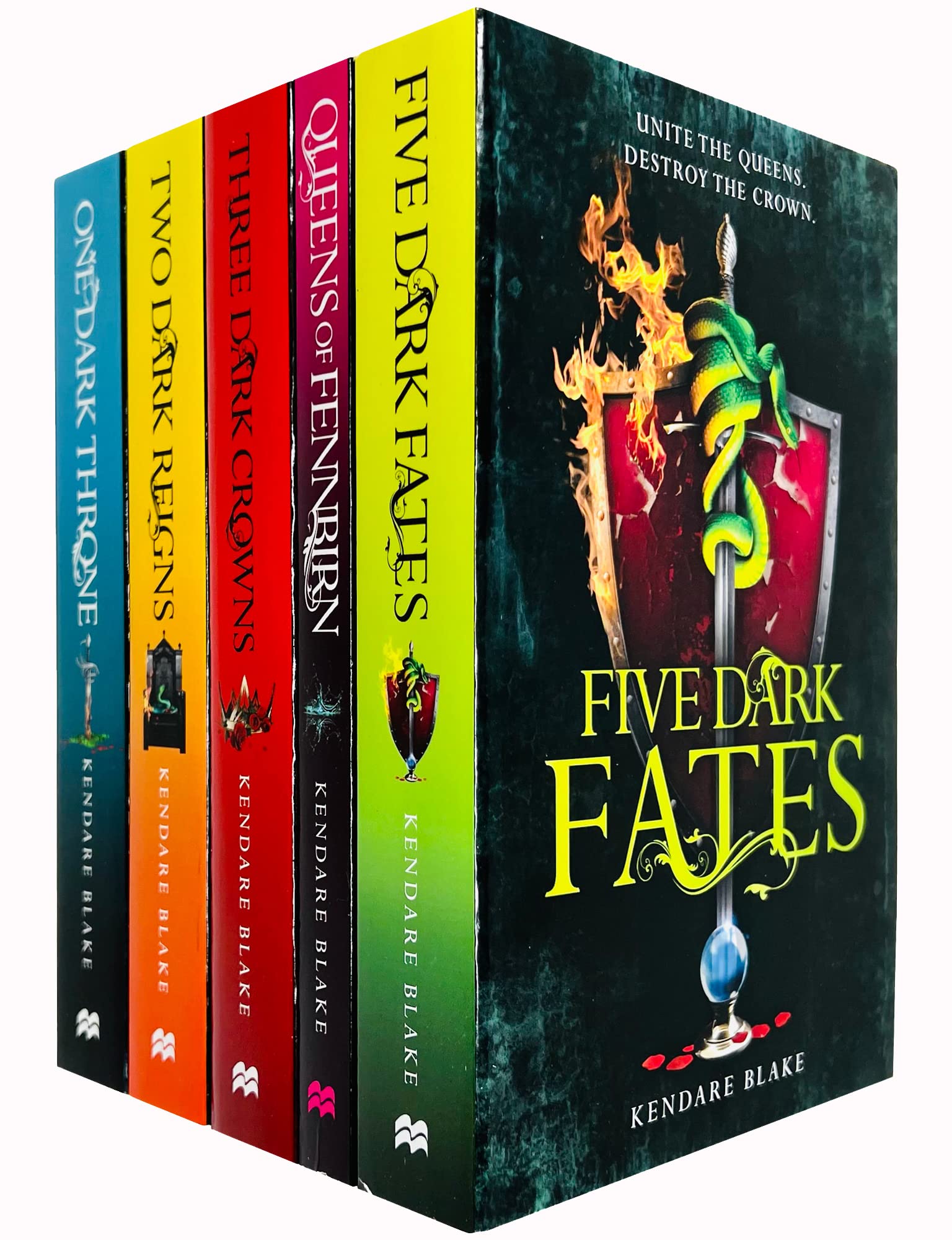 Three Dark Crowns Series 5 Books Collection Set By Kendare Blake (Three Dark Crowns, One Dark Throne, Two Dark Reigns, Queens of Fennbirn, Five Dark Fates)
