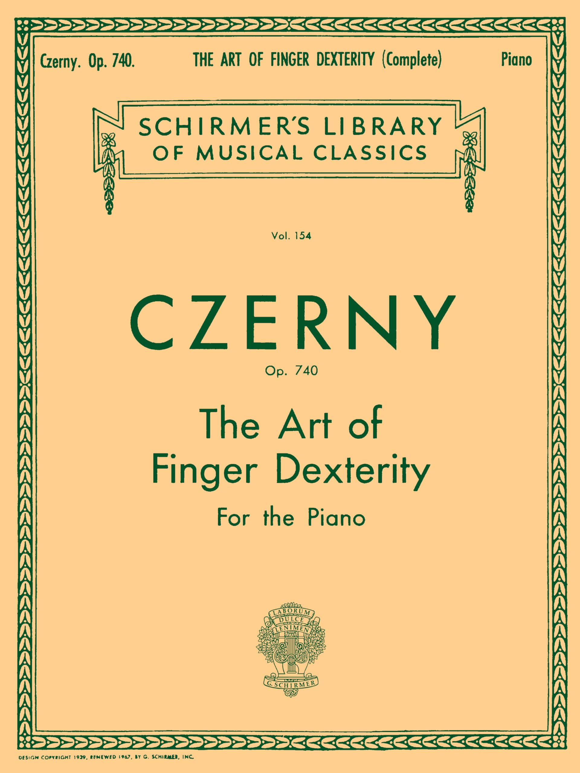 Czerny: Art of Finger Dexterity for the Piano, Op. 740 (Complete) (Schirmer's Library Of Musical Classics, Vol. 154)