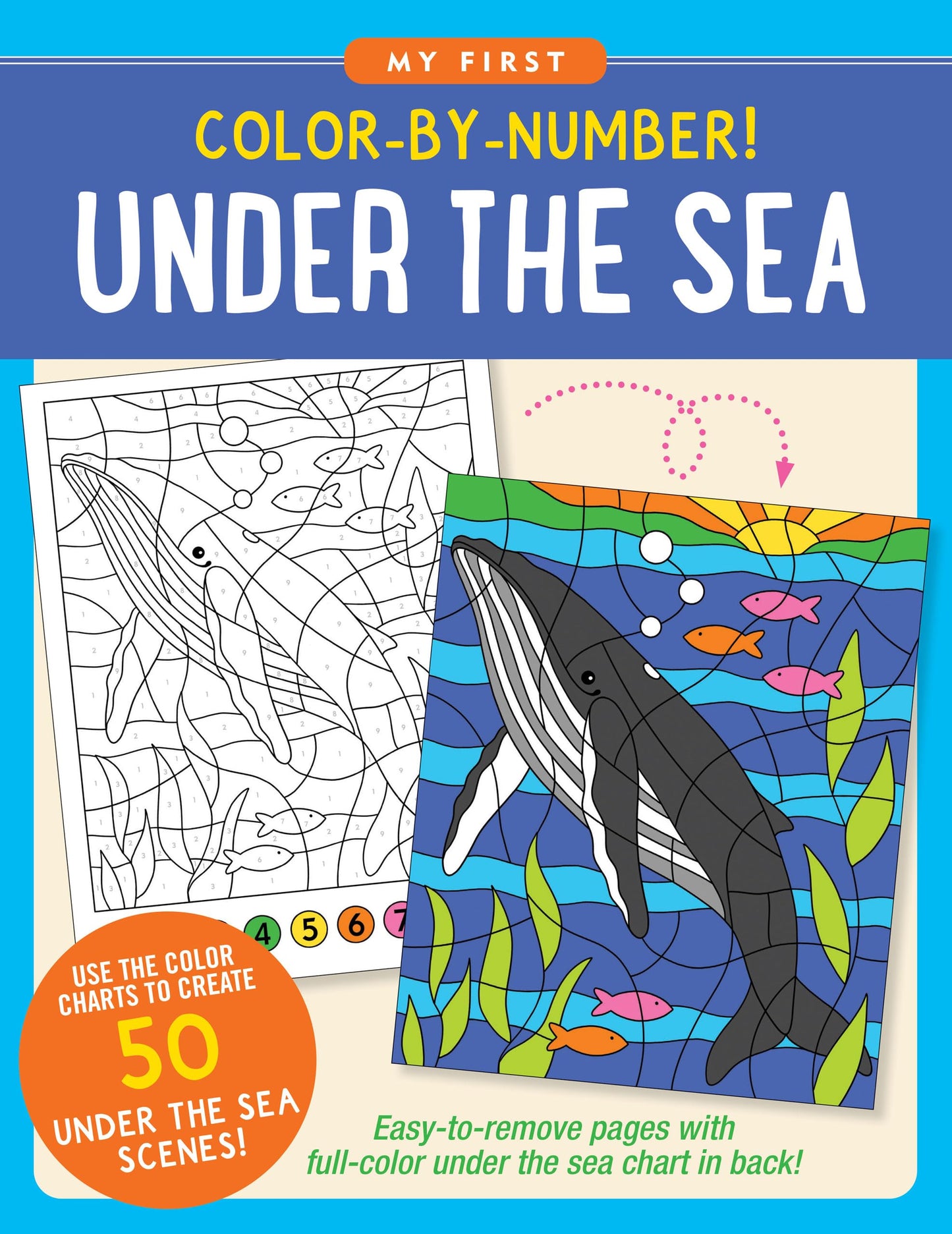 Color-By-Number! Under The Sea (50 Unique, One -Sided Designs)