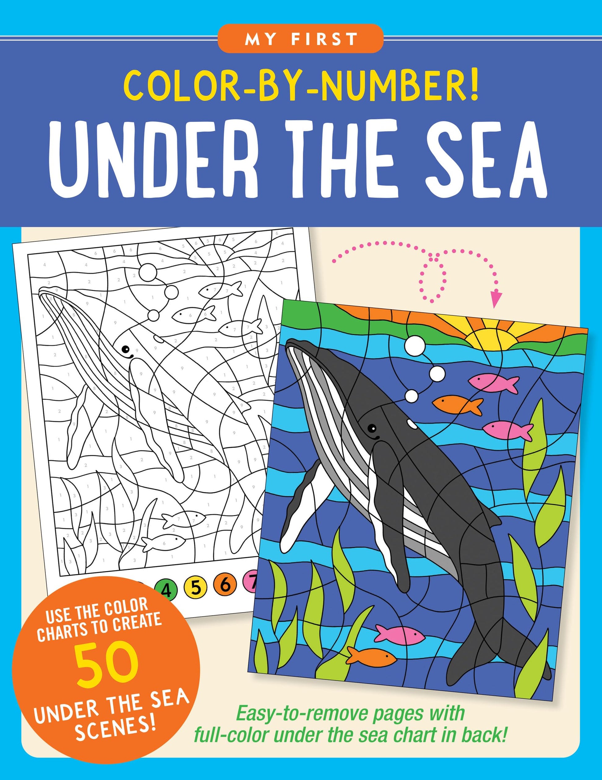 Color-By-Number! Under The Sea (50 Unique, One -Sided Designs)