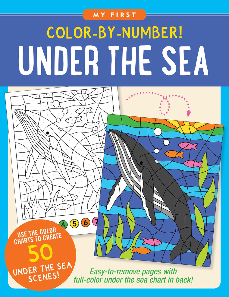 Color-By-Number! Under The Sea (50 Unique, One -Sided Designs)