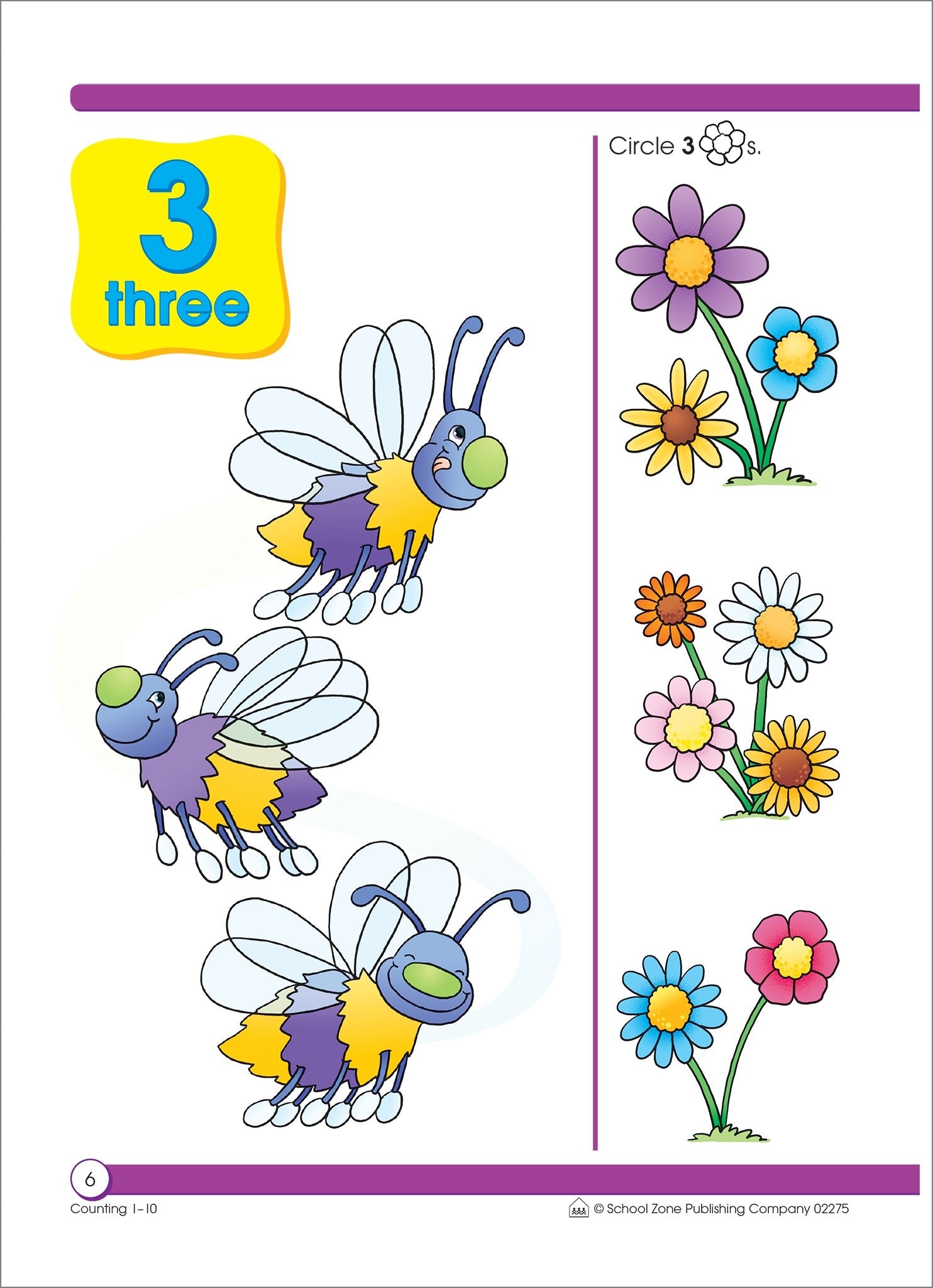 School Zone - Counting 1-10 Workbook - 64 Pages, Ages 3 to 5, Preschool to Kindergarten, Tracing Numbers, Writing Numbers, Sequencing, and More (School Zone Get Ready! Book Series)