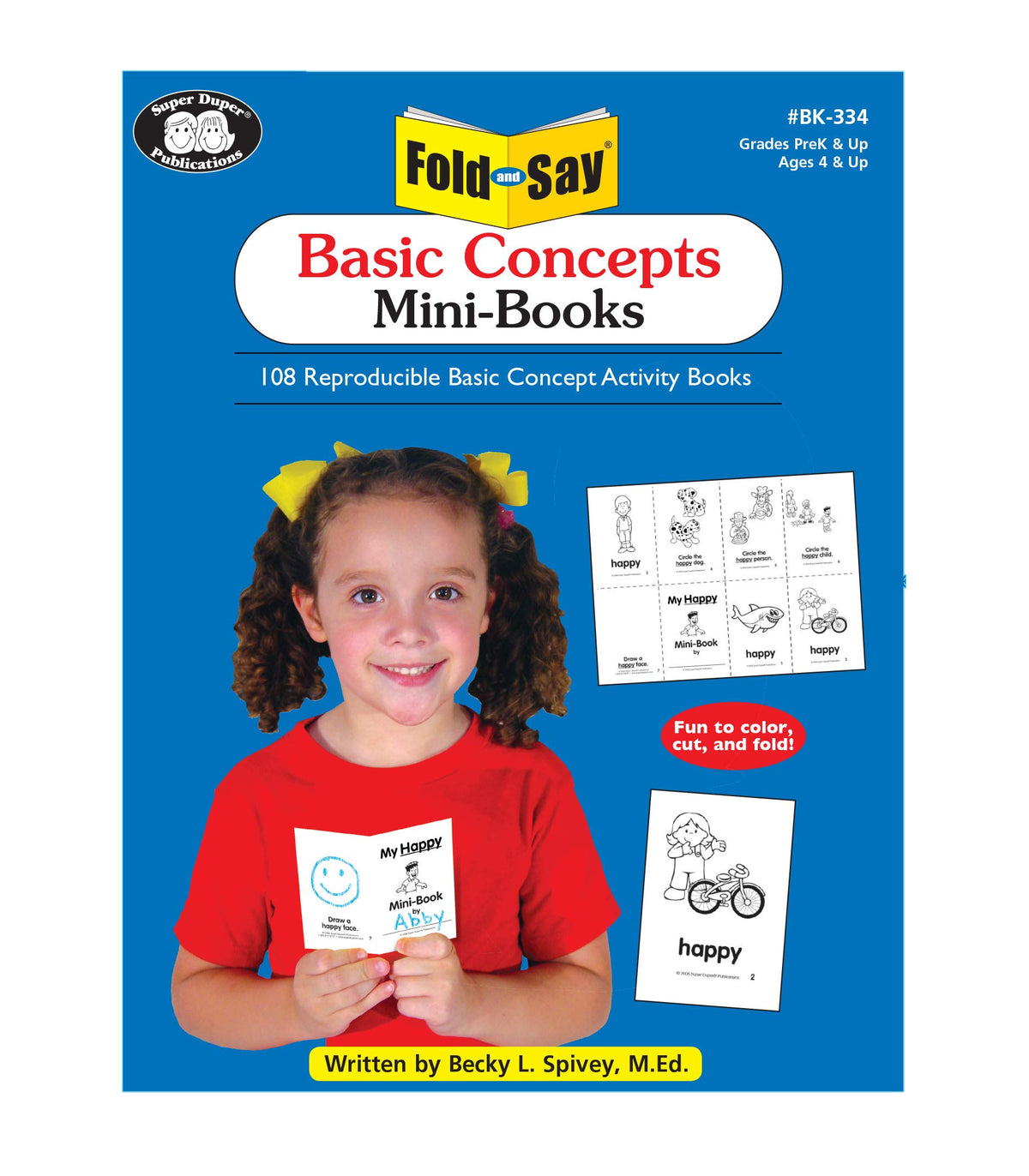 Super Duper Publications  Fold and Say Basic Concepts Mini-Books: 108 Reproducible Basic Concepts Activity Books  Educational Resource for Children