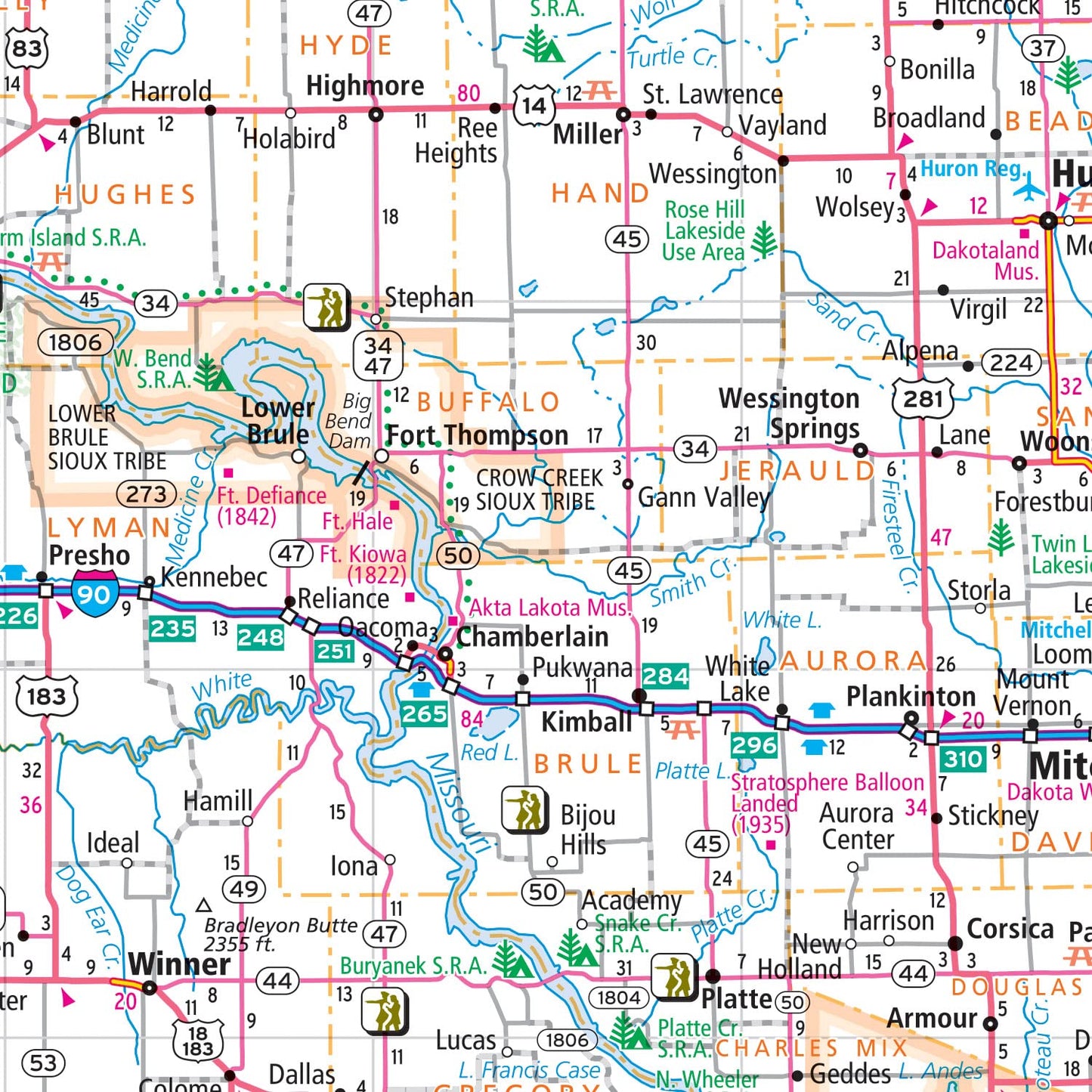 Rand McNally Easy to Fold: North Dakota, South Dakota Laminated Map