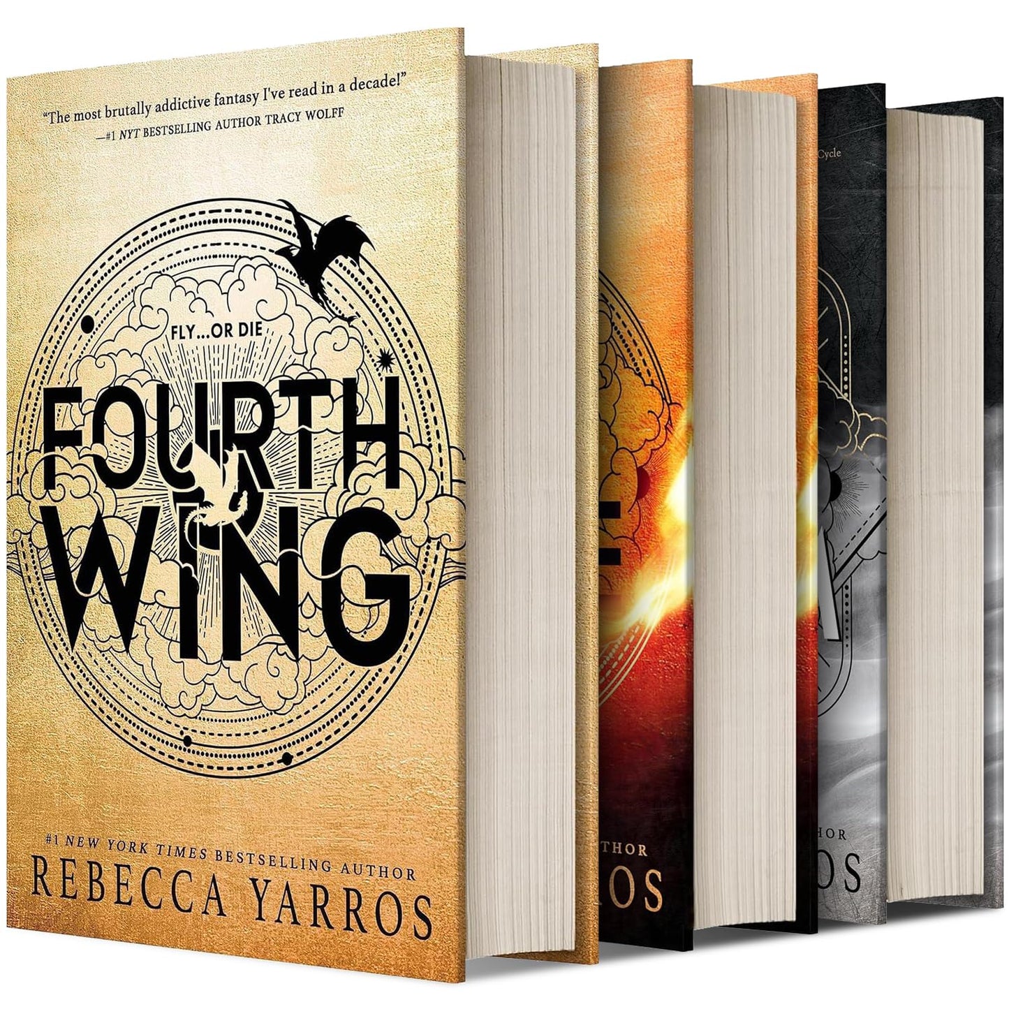 The Empyrean Series 3 Books Collection Set Fourth Wing Iron Flame Onyx Storm by Rebecca Yarros