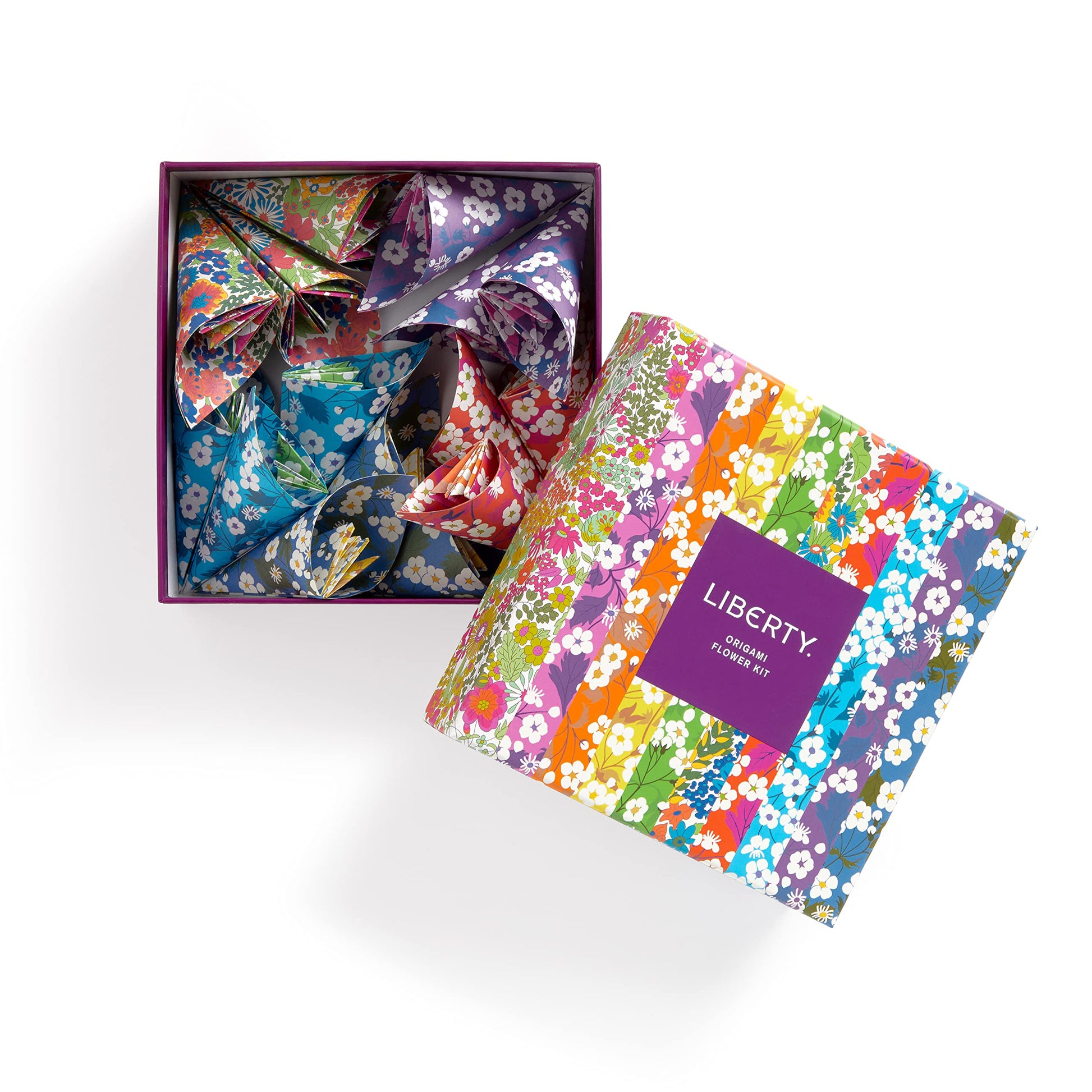 Galison Liberty Classic Floral - Origami Flower Kit Featuring Classic Japanese Design Inspired Mitsi Prints with 75 Sheets and Instructions for Kusudama Flower Ball