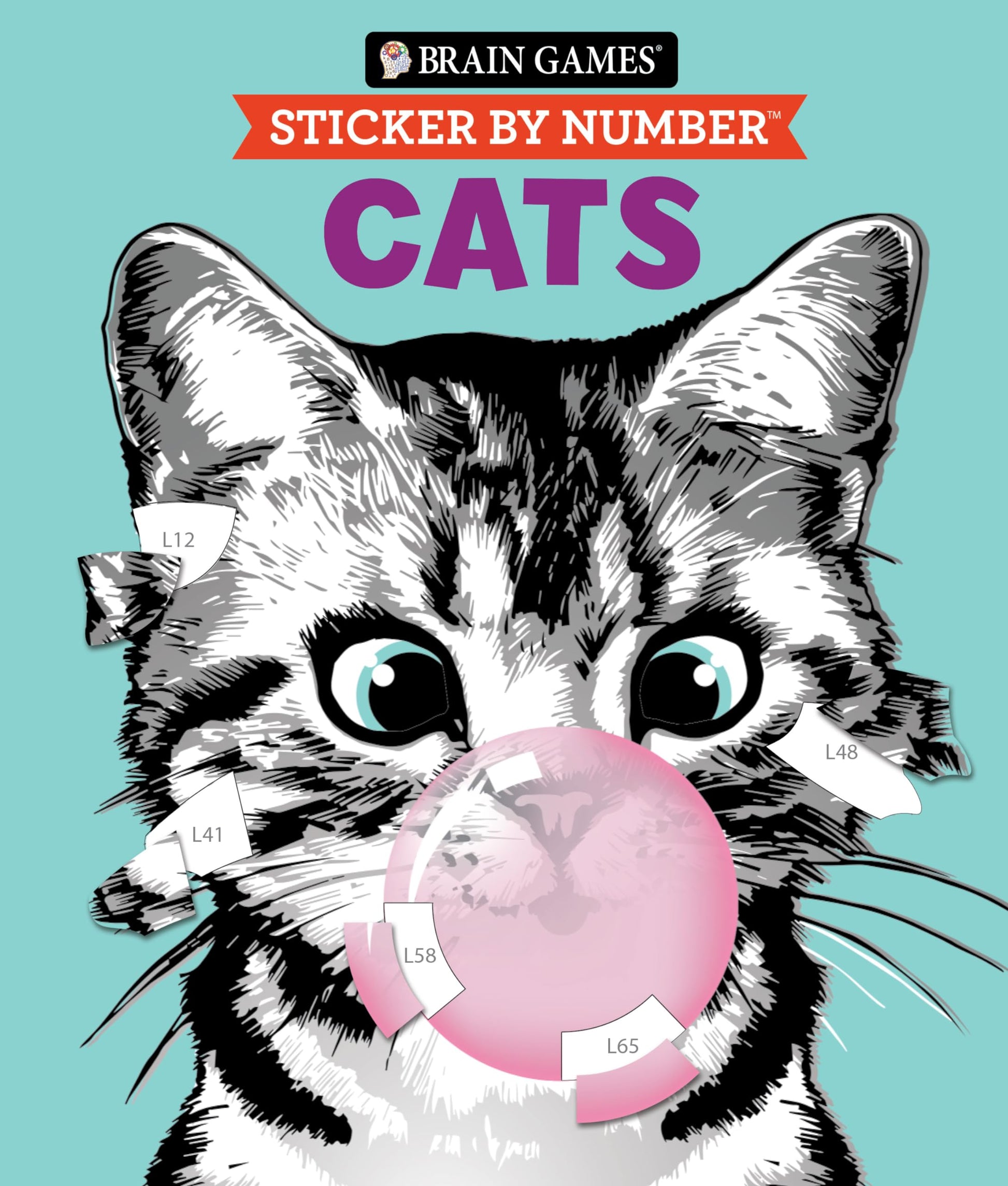Brain Games - Sticker by Number: Cats (28 Images to Sticker) (Volume 2)
