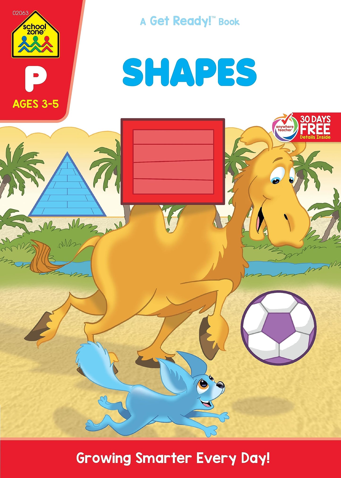 School Zone - Shapes Workbook - 32 Pages, Ages 3 to 5, Preschool to Kindergarten, Basic Shapes, Shape Names & Characteristics, Colors, Same or Different, and More (School Zone Get Ready! Book Series)
