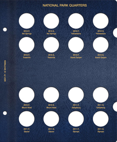 Whitman Classic Coin Album - National Park Quarters: 2010-2021 (P & D Mints)