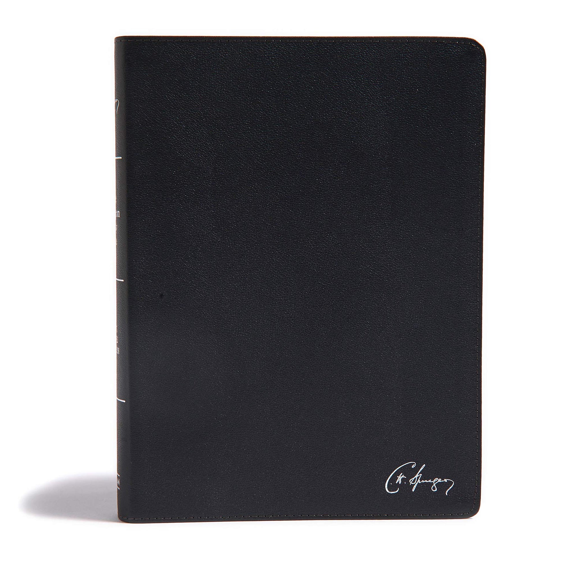 KJV Spurgeon Study Bible, Black Genuine Leather, KJV Holy Bible, Black Letter, Pure Cambridge Text, Study Notes and Commentary, Quotes, Sermons Outlines, Easy-to-Read Bible MCM Type