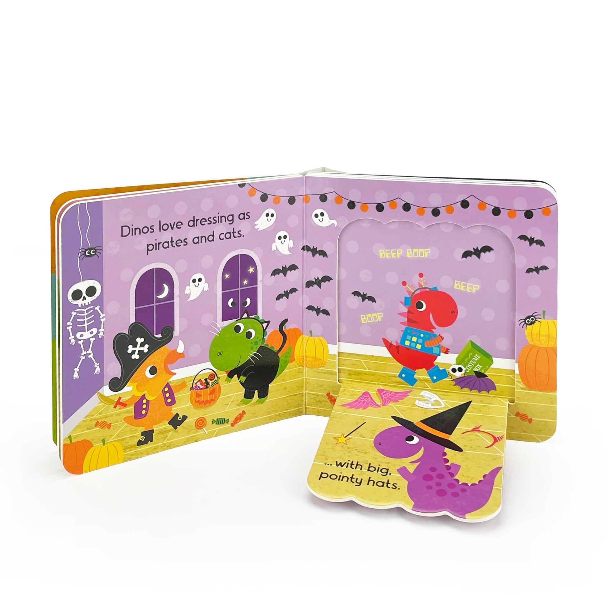 Dinos Love Halloween - Halloween Lift-a-Flap Board Book for Babies and Toddlers; A Fun Dinosaur Adventure