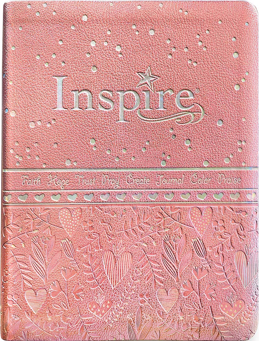 Inspire Bible for Girls NLT (LeatherLike, Pink): The Bible for Coloring & Creative Journaling
